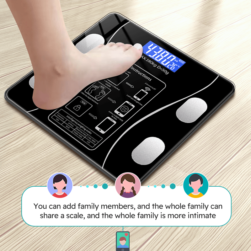 Smart Body Composition Scale with LED Display โ 12 Essential Measurements