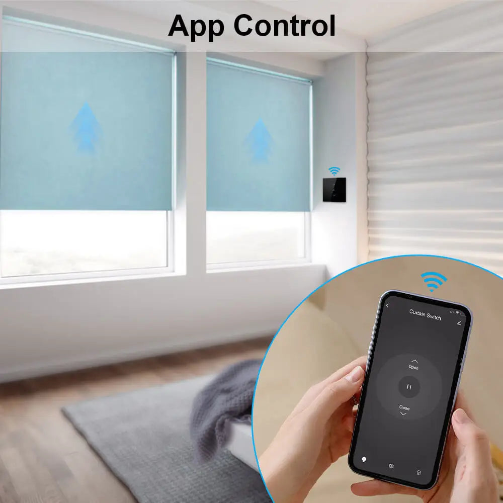 LoraTap Tuya Smart WiFi Curtain & Blinds Switch – Backlight Touch Panel for Roller Shutters