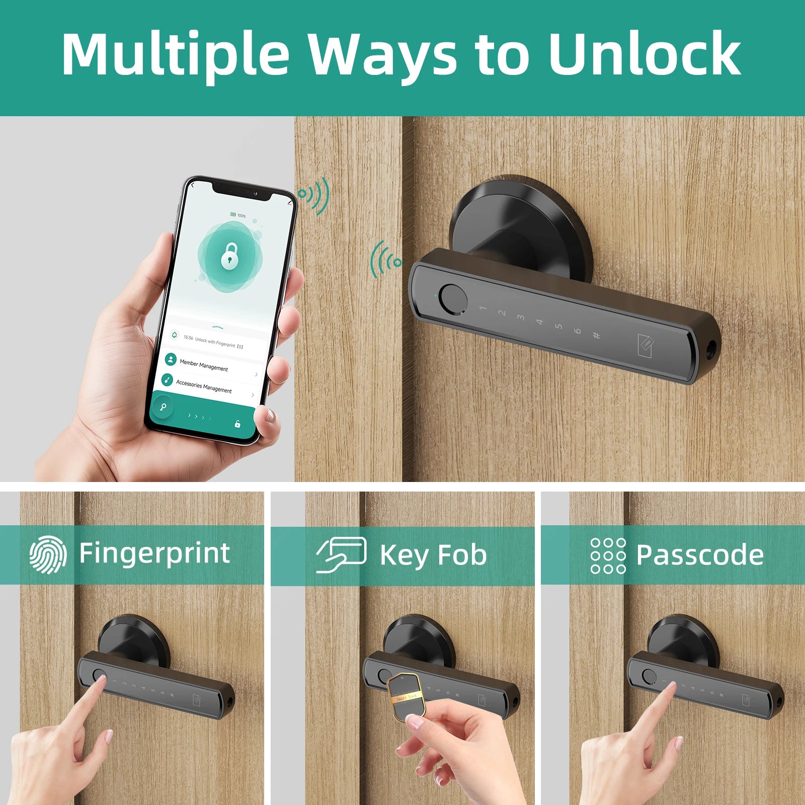 Viladepot Smart Fingerprint Door Lock – Keyless Entry with App & Touchscreen Keypad