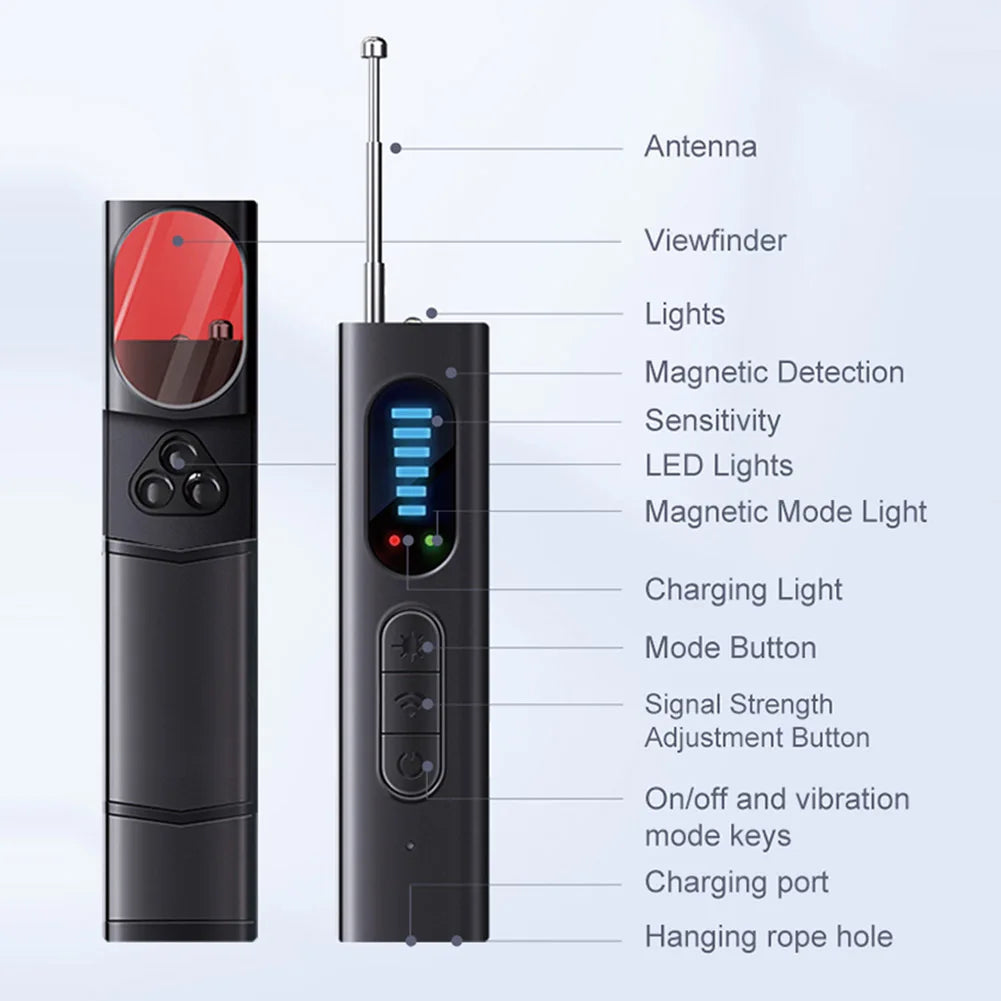 Hidden Camera Detector for Hidden Camera T15 Anti Spy Detector Professional GPS Wiretapping Search Devices Security ProtectionT15 Hidden Camera & Anti-Spy Detector – Professional GPS & Wiretapping Detection Device