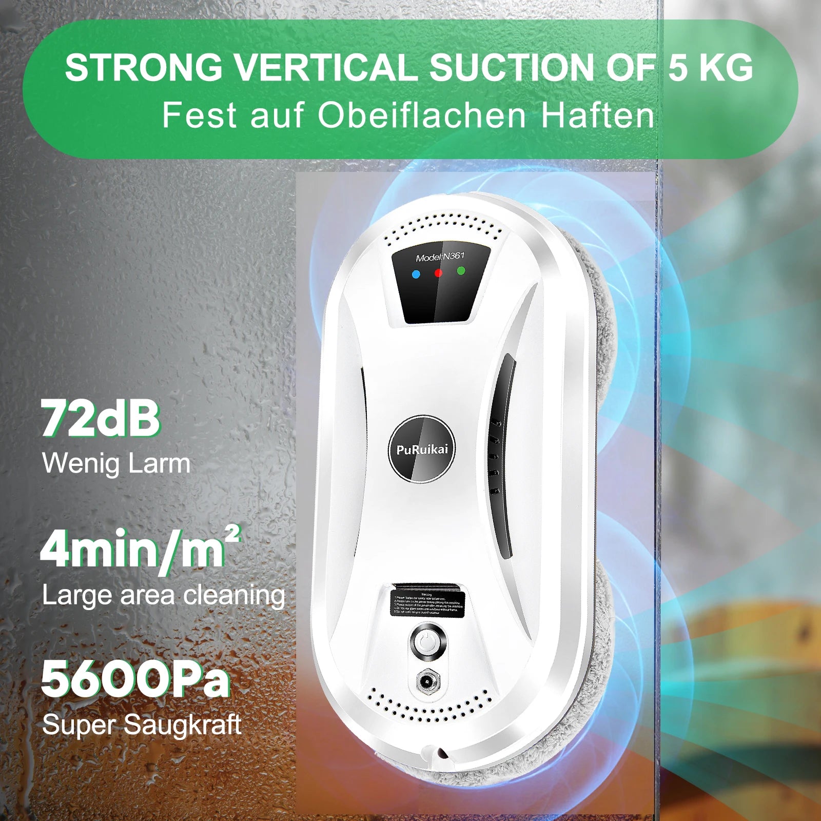 PuRuiKai Smart Window Cleaning Robot โ Automatic Glass Vacuum Cleaner