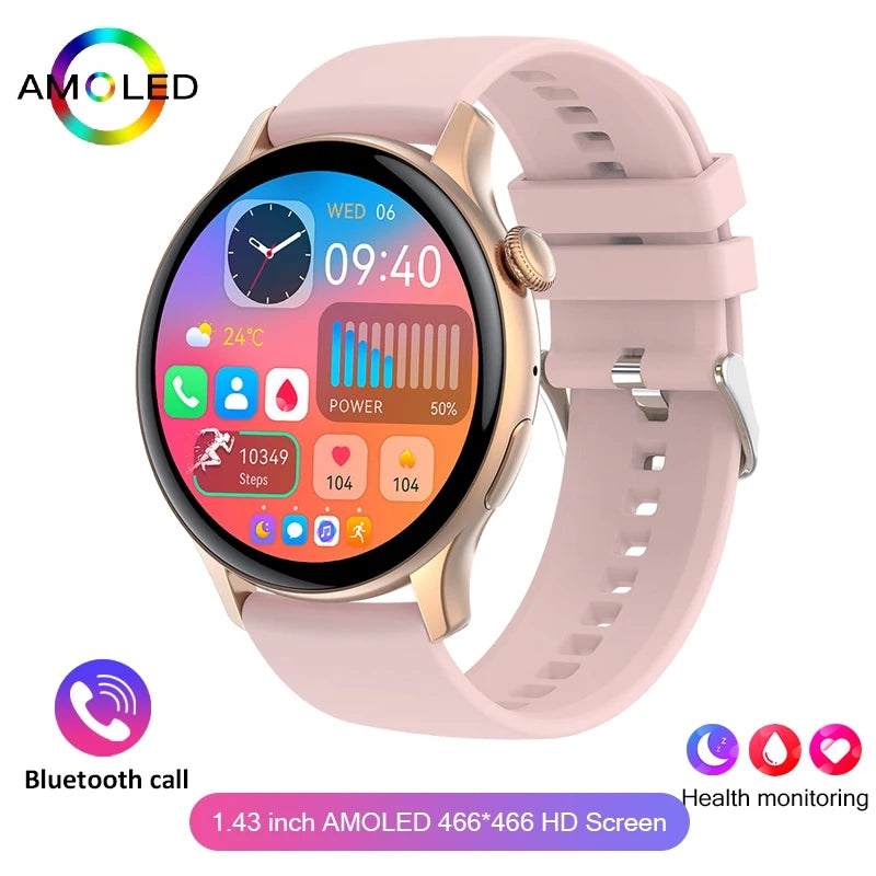2024 True AMOLED Smartwatch for Women – Always-On Display, Voice Calling & Health Tracker