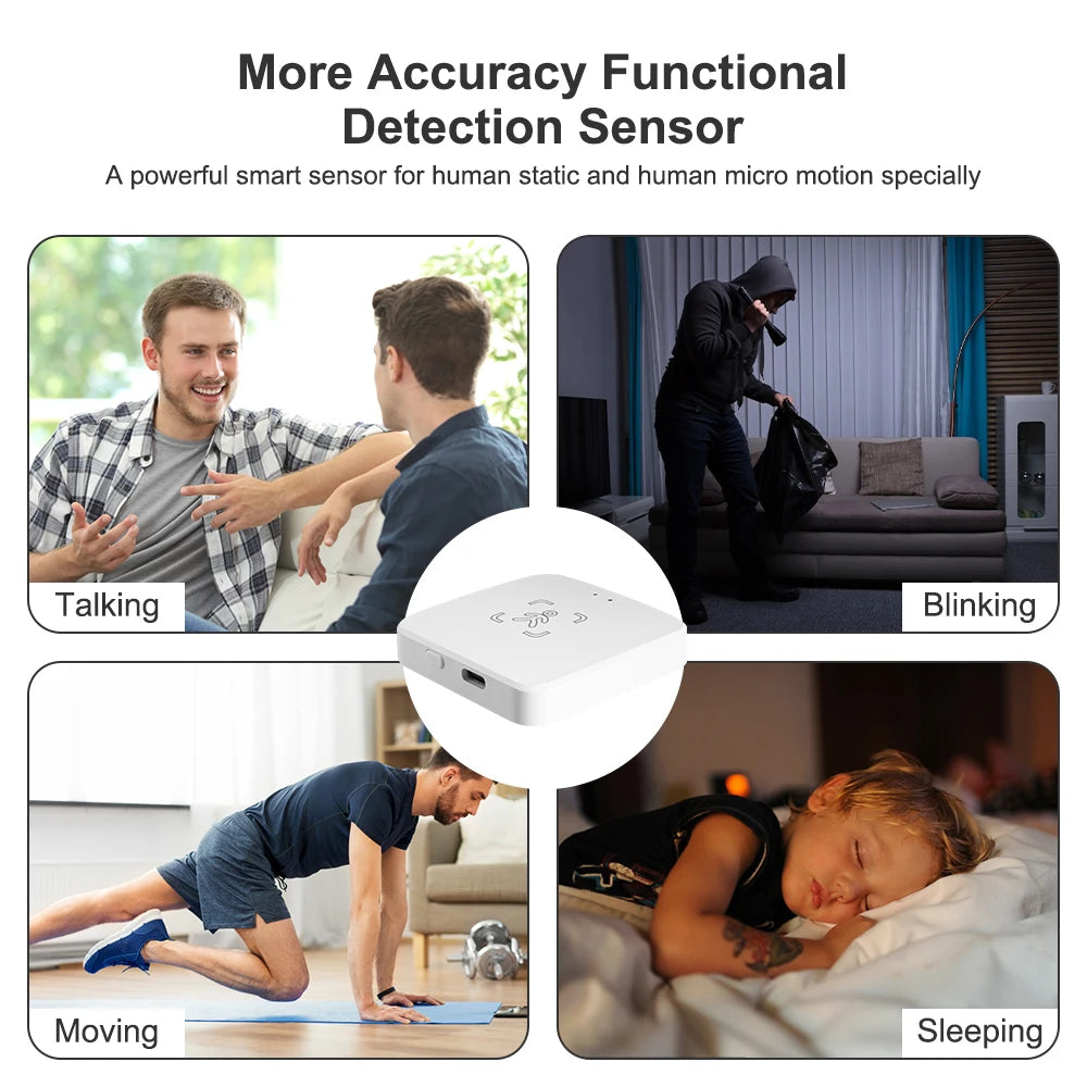 Tuya WiFi/Zigbee Human Presence Detector – Smart mmWave Radar & PIR Motion Sensor (DC5V)
