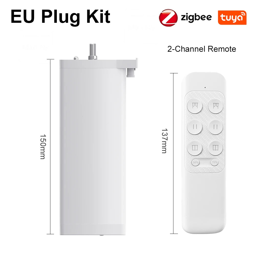 Tuya 155MM 4rd Smart Zigbee/WiFi Electric Curtain Shutter Motor – Silent Operation with App & Voice Control