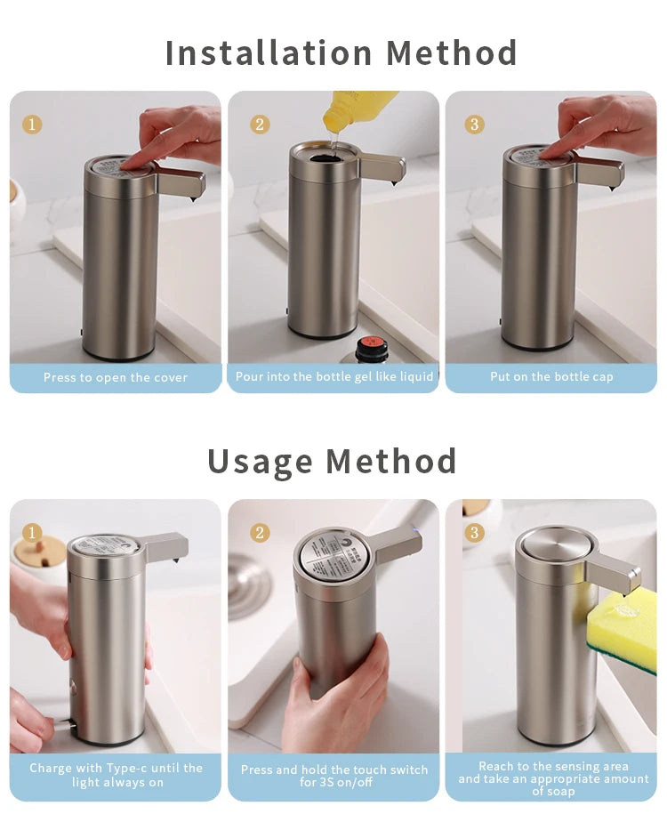 Smart Automatic Soap Dispenser β Touchless 304 Stainless Steel Soap Machine