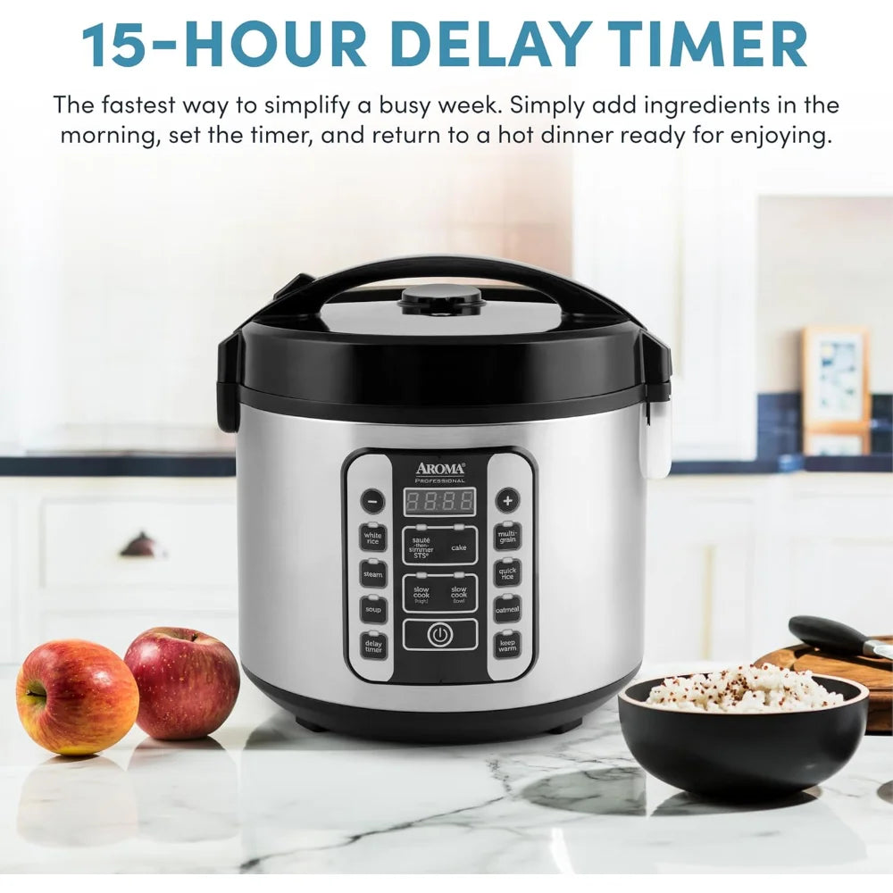 Professional 20-Cup Digital Rice Cooker, Steamer & Slow Cooker โ 5Qt. Capacity