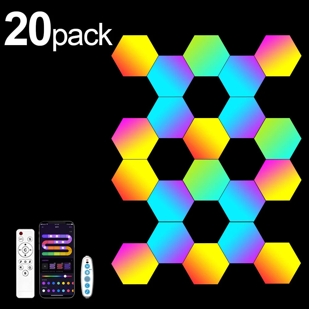 RGB Smart Hexagonal Wall Lamp – Color Changing Ambient Light