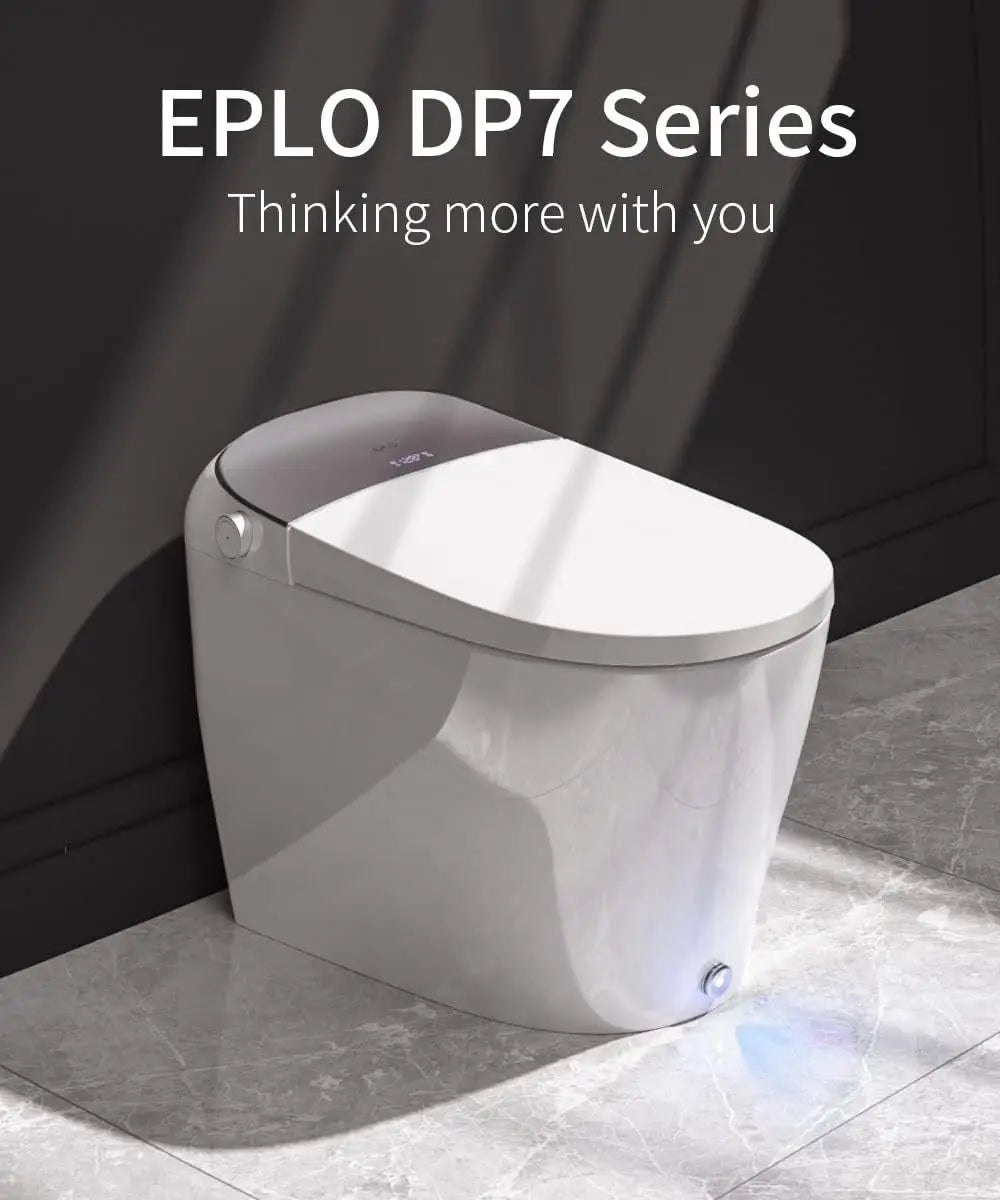 Smart Toilet with Heated Seat, Auto Flush, Foot Kick Flush, and Built-in Bidet
