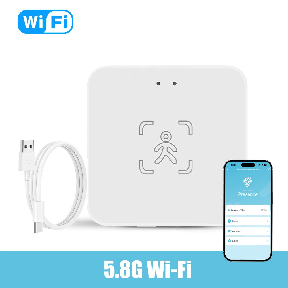 Tuya WiFi/Zigbee Human Presence Detector – Smart mmWave Radar & PIR Motion Sensor (DC5V)