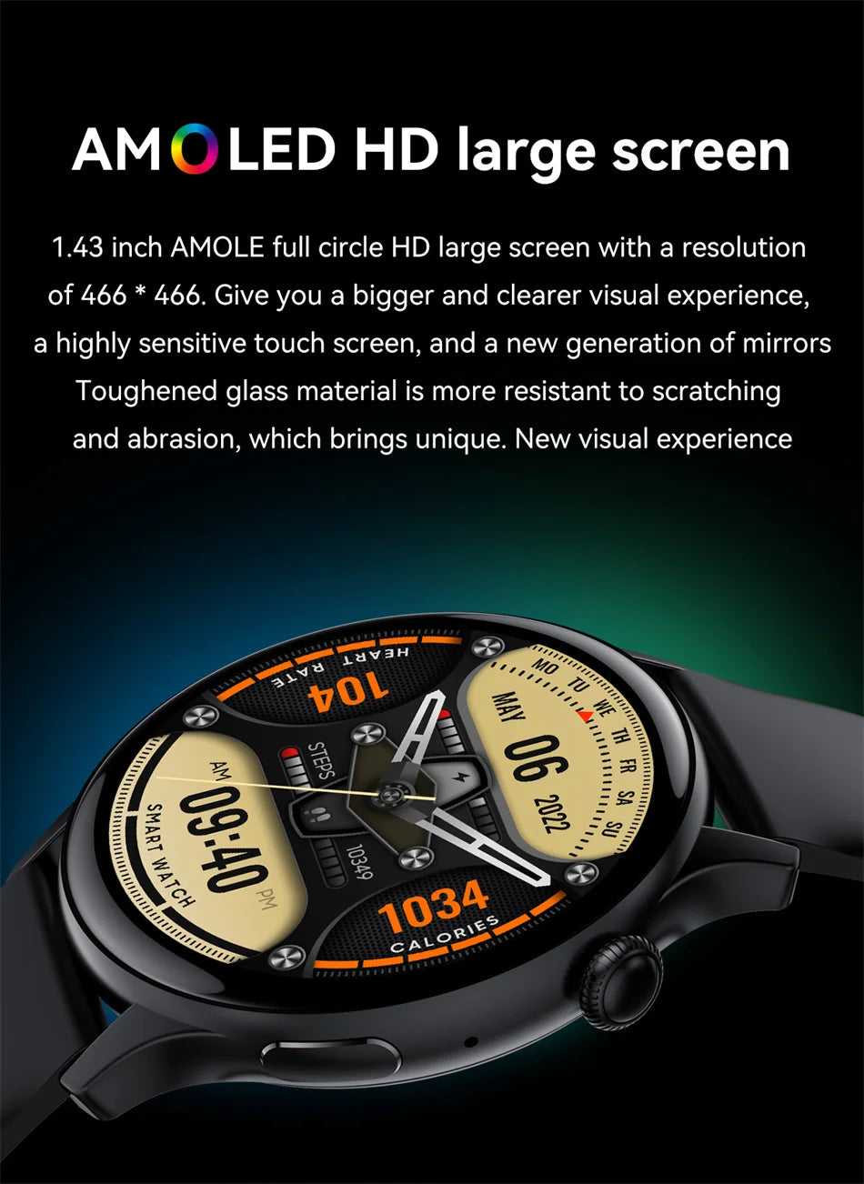 2024 True AMOLED Smartwatch for Women – Always-On Display, Voice Calling & Health Tracker