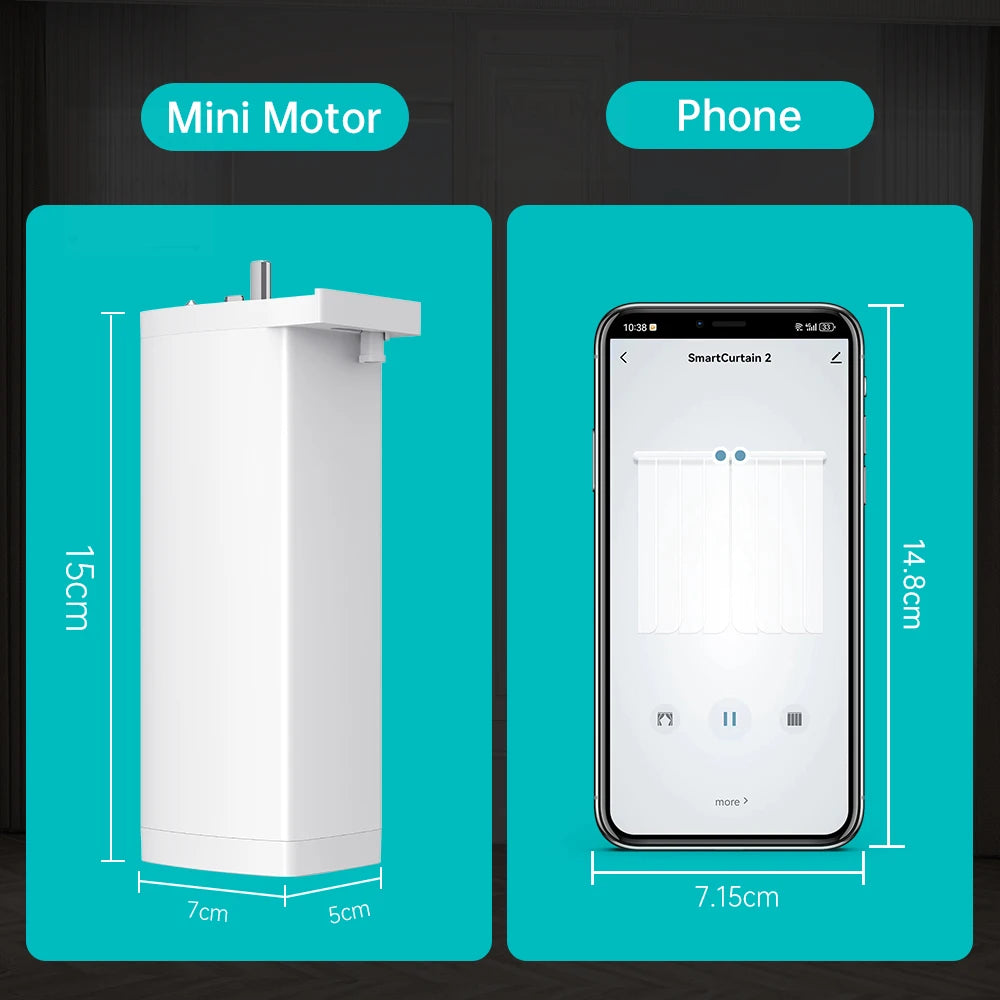 Tuya 155MM 4rd Smart Zigbee/WiFi Electric Curtain Shutter Motor – Silent Operation with App & Voice Control