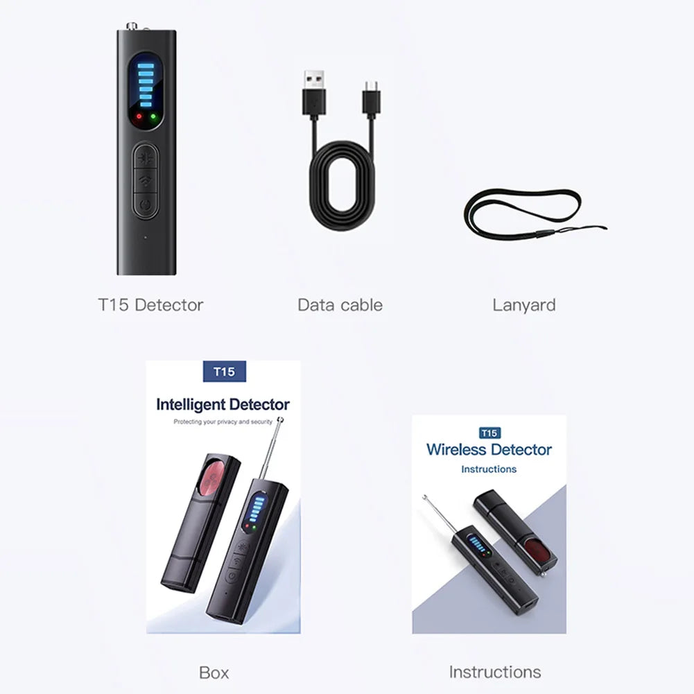 Hidden Camera Detector for Hidden Camera T15 Anti Spy Detector Professional GPS Wiretapping Search Devices Security ProtectionT15 Hidden Camera & Anti-Spy Detector – Professional GPS & Wiretapping Detection Device