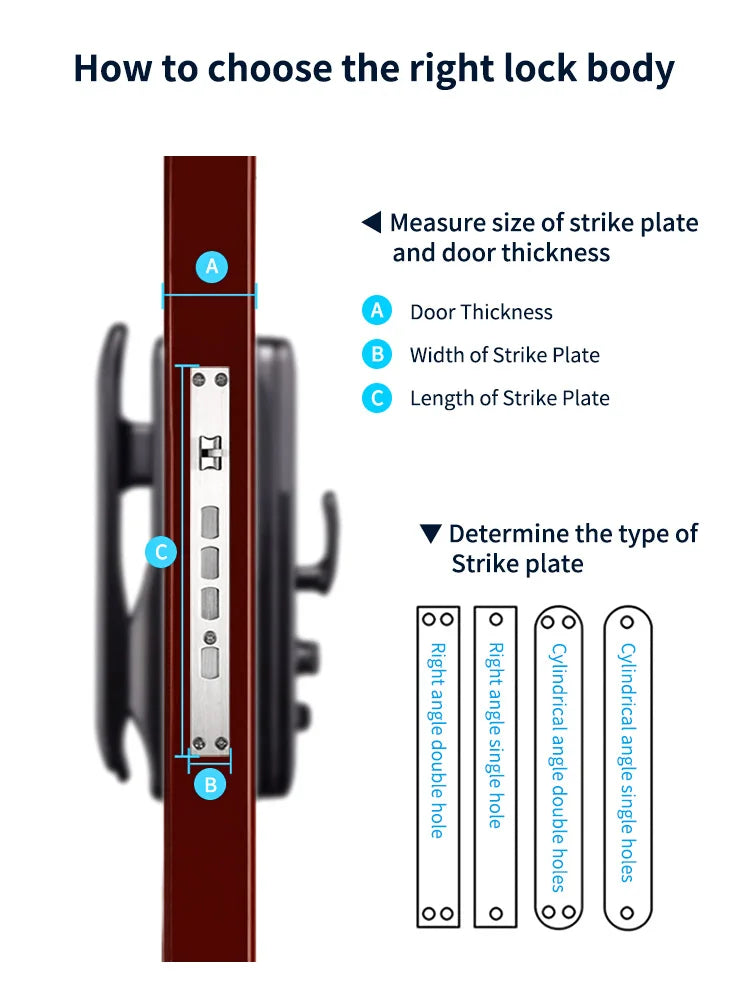 WiFi Tuya APP Face Recognition Smart Door Lock with Camera: