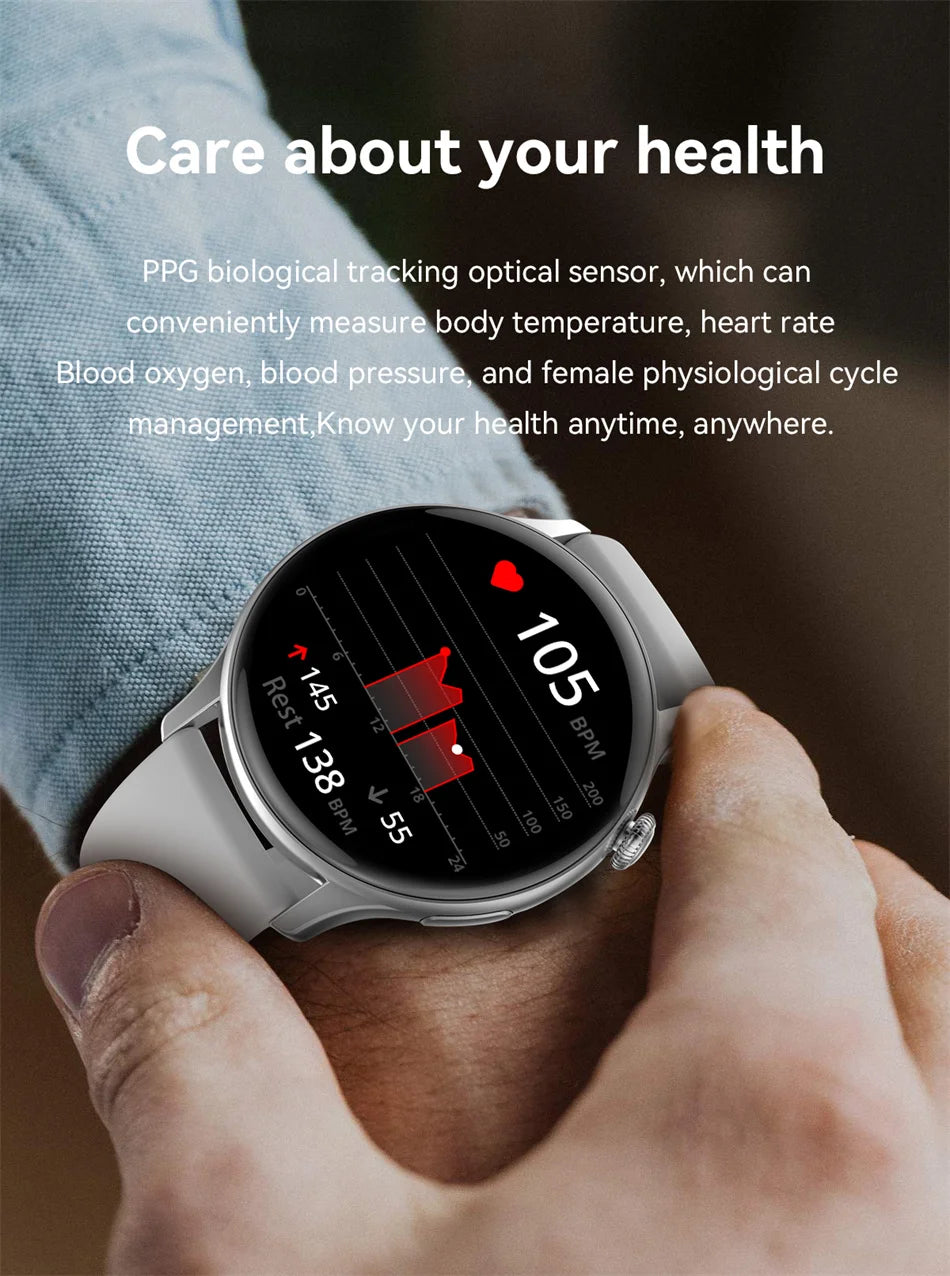 2024 True AMOLED Smartwatch for Women – Always-On Display, Voice Calling & Health Tracker