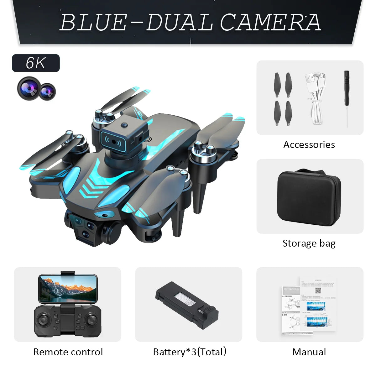 2024 Monster M20 Drone – 6K HD Camera Foldable Quadcopter with Obstacle Avoidance