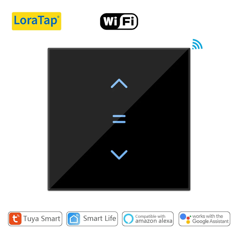 LoraTap Tuya Smart WiFi Curtain & Blinds Switch – Backlight Touch Panel for Roller Shutters
