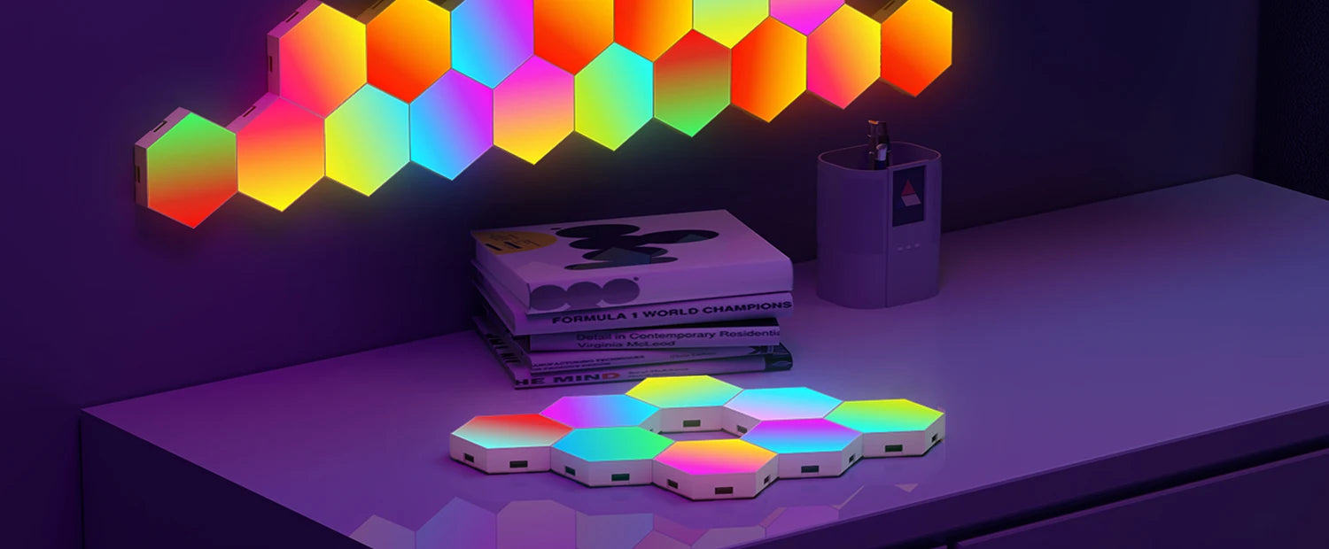 RGB Smart Hexagonal Wall Lamp – Color Changing Ambient Light