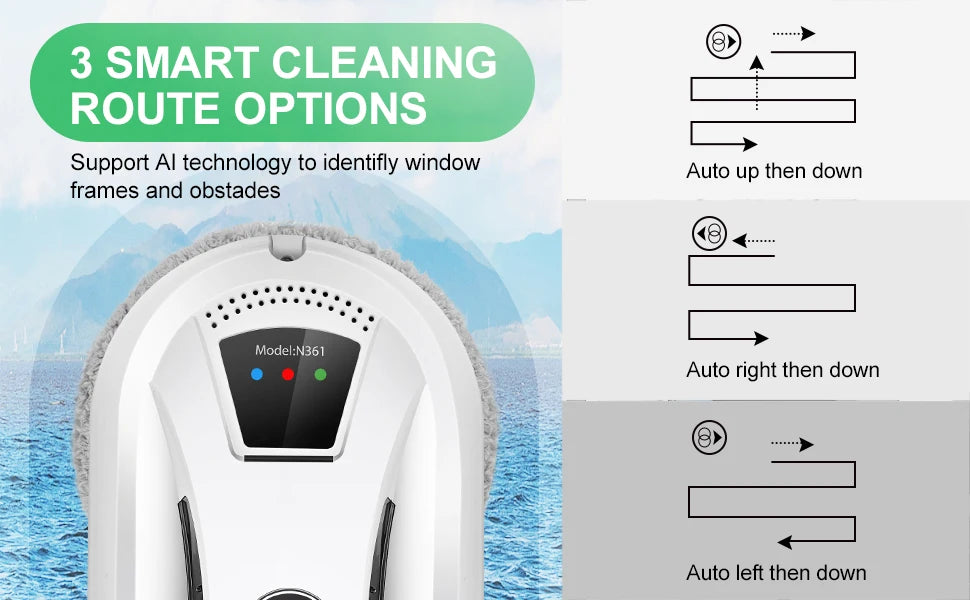 PuRuiKai Smart Window Cleaning Robot โ Automatic Glass Vacuum Cleaner