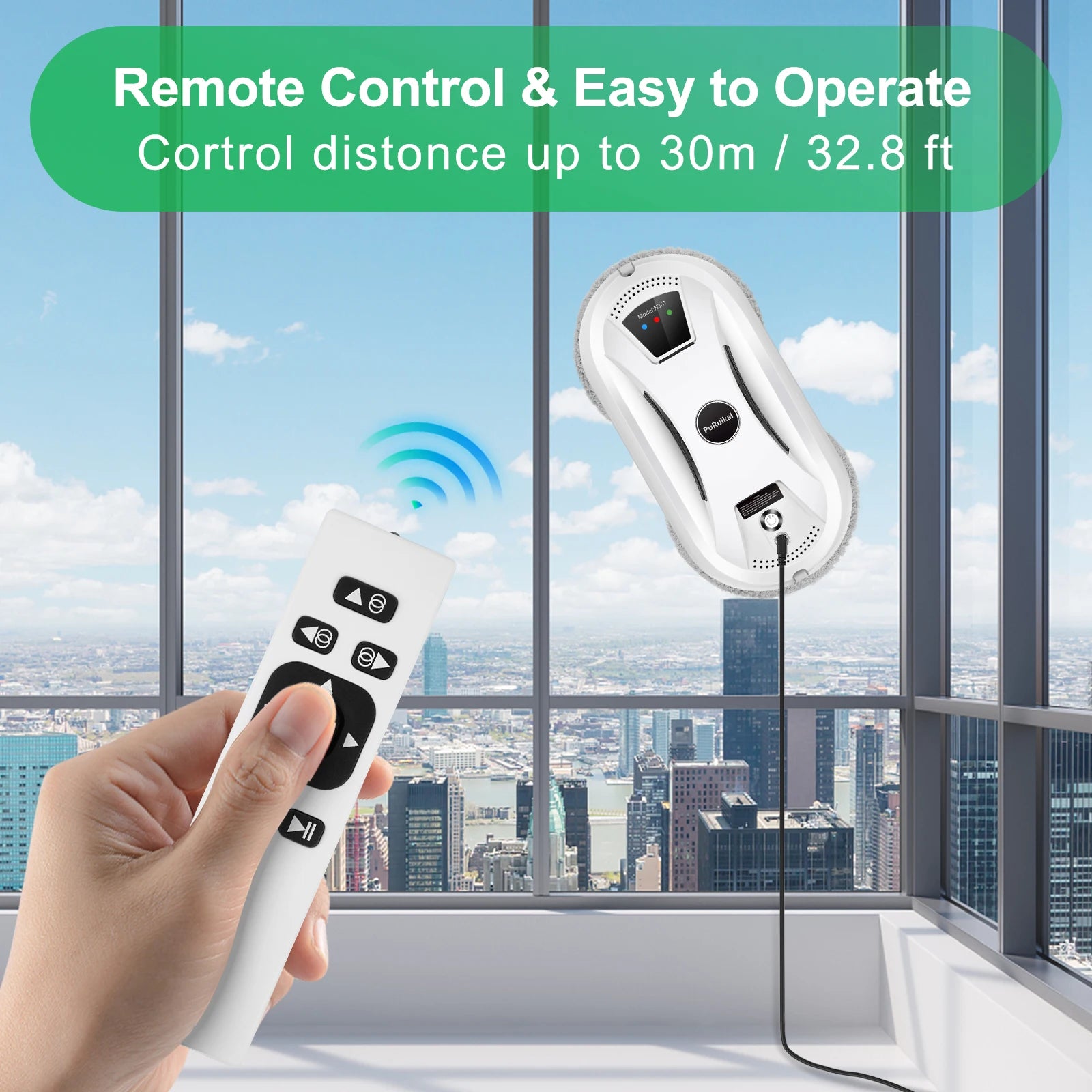 PuRuiKai Smart Window Cleaning Robot โ Automatic Glass Vacuum Cleaner