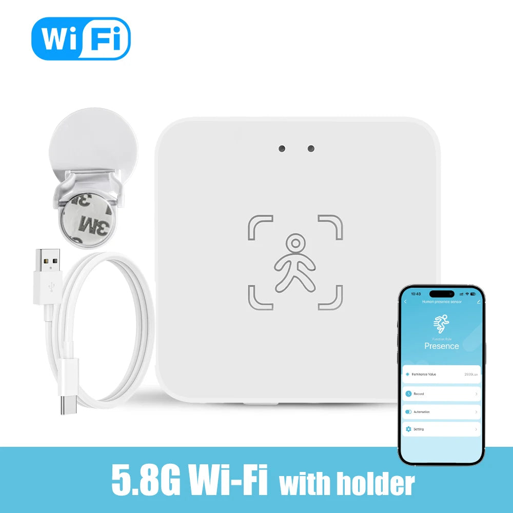 Tuya WiFi/Zigbee Human Presence Detector – Smart mmWave Radar & PIR Motion Sensor (DC5V)