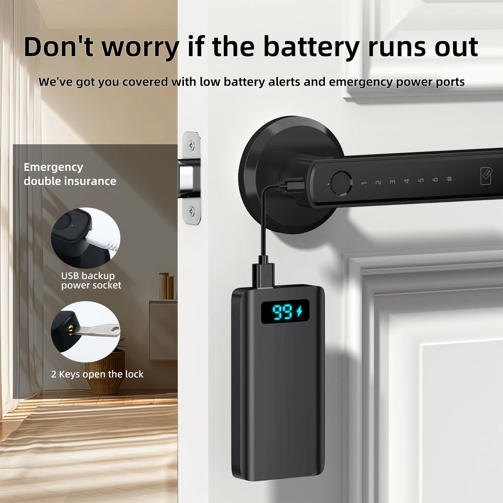 Viladepot Smart Fingerprint Door Lock – Keyless Entry with App & Touchscreen Keypad
