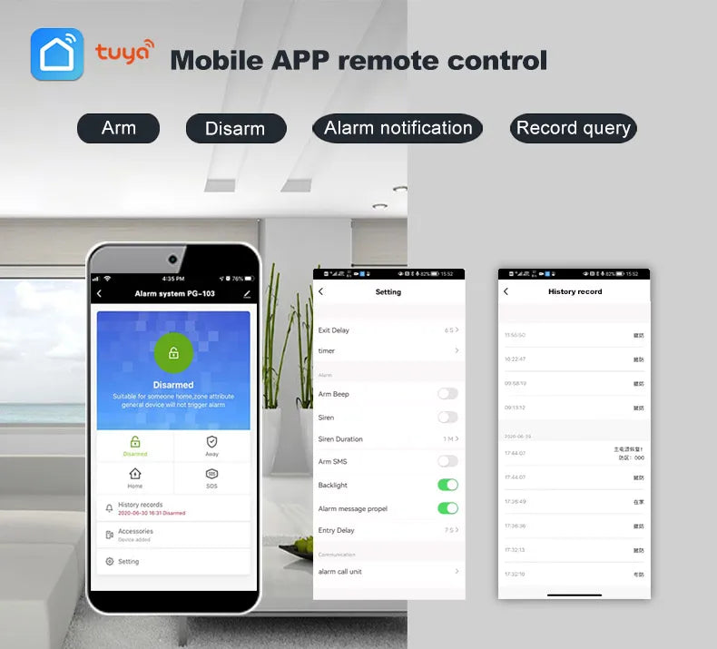 PGST Tuya Smart GSM & WiFi Home Alarm System โ Wireless Security with App & Voice Control