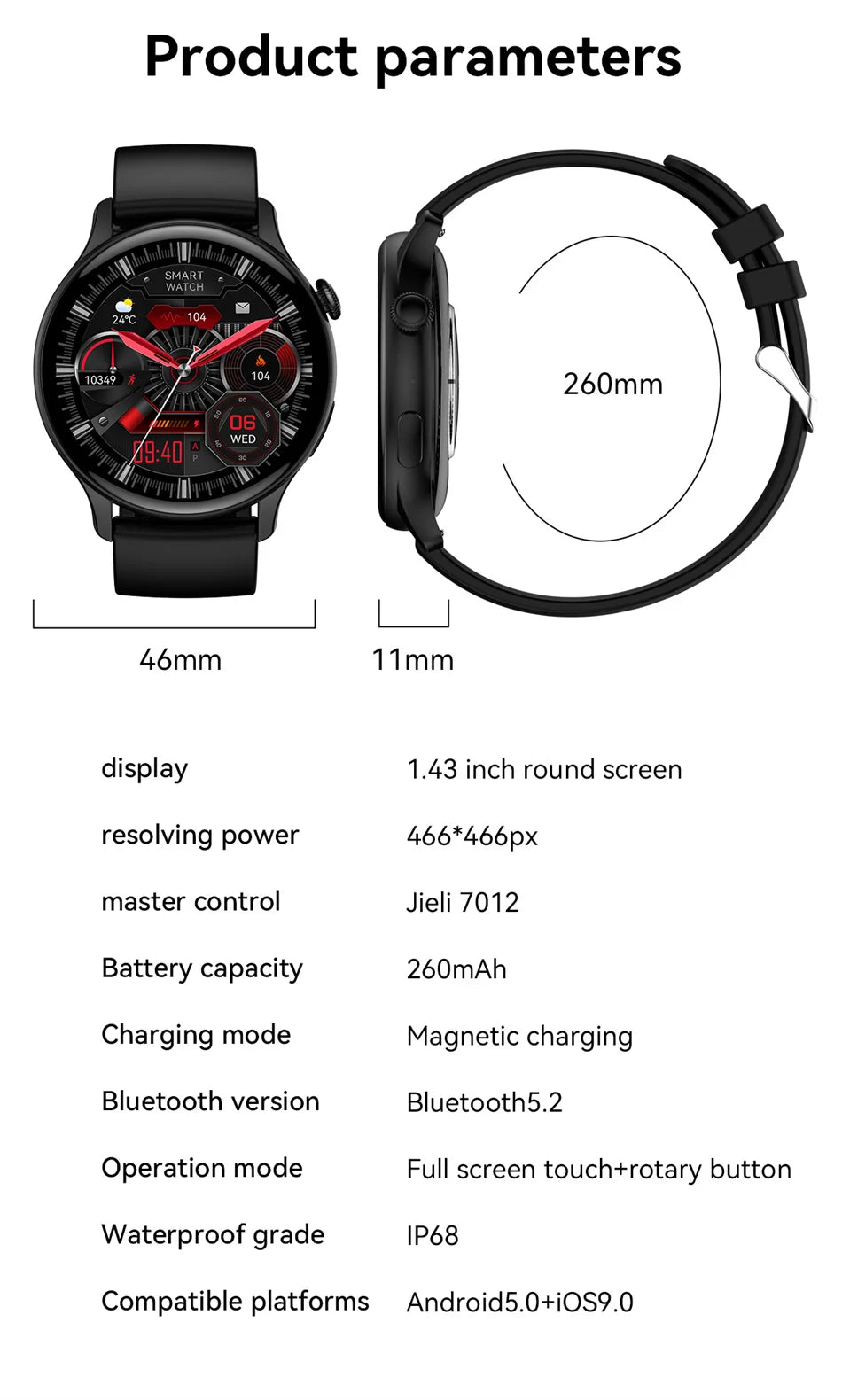 2024 True AMOLED Smartwatch for Women – Always-On Display, Voice Calling & Health Tracker