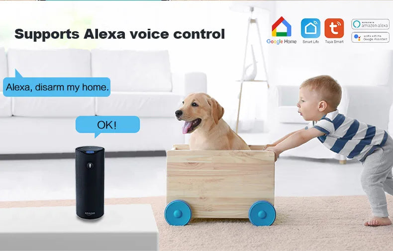 PGST Tuya Smart GSM & WiFi Home Alarm System โ Wireless Security with App & Voice Control