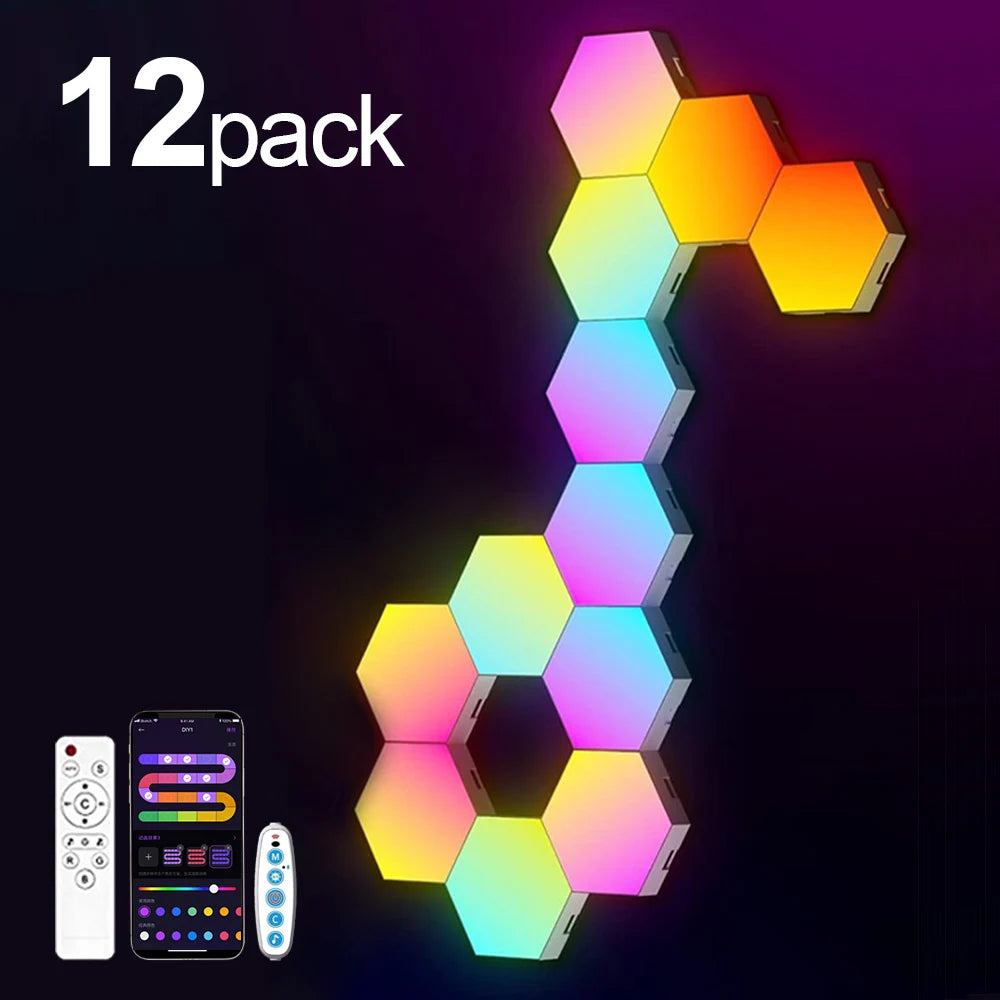 RGB Smart Hexagonal Wall Lamp – Color Changing Ambient Light