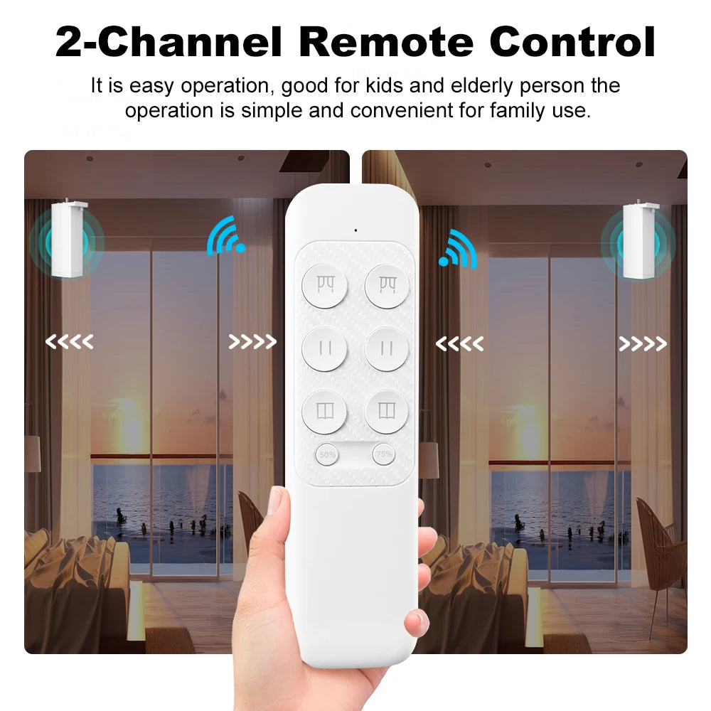 Tuya 155MM 4rd Smart Zigbee/WiFi Electric Curtain Shutter Motor – Silent Operation with App & Voice Control