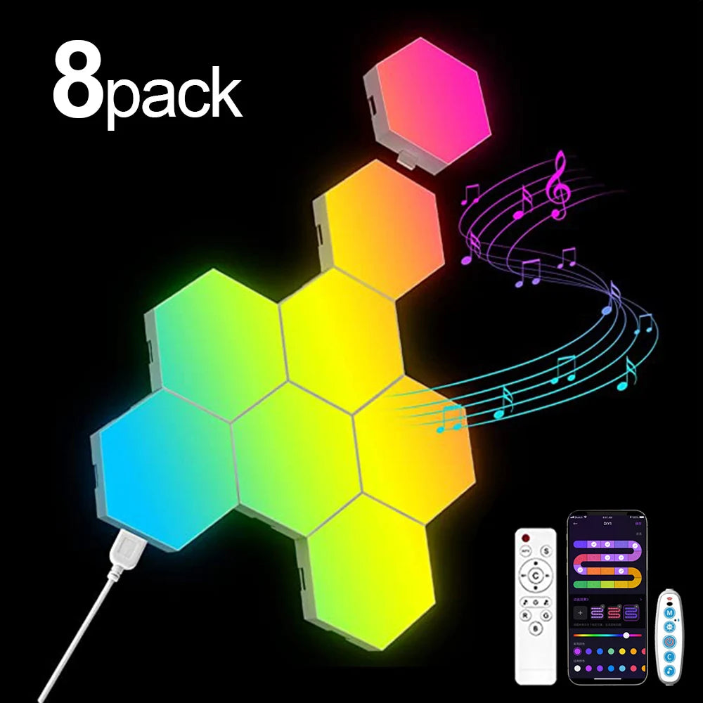RGB Smart Hexagonal Wall Lamp – Color Changing Ambient Light
