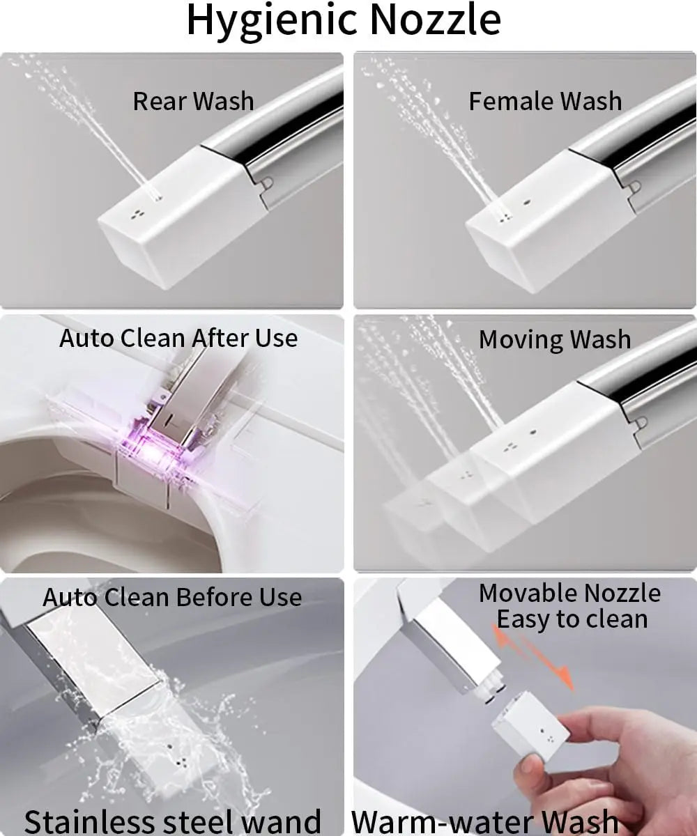 Smart Toilet with Heated Seat, Auto Flush, Foot Kick Flush, and Built-in Bidet