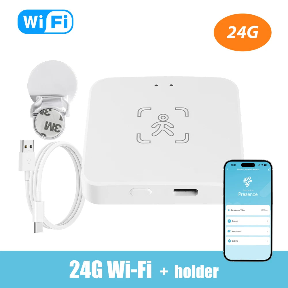 Tuya WiFi/Zigbee Human Presence Detector – Smart mmWave Radar & PIR Motion Sensor (DC5V)