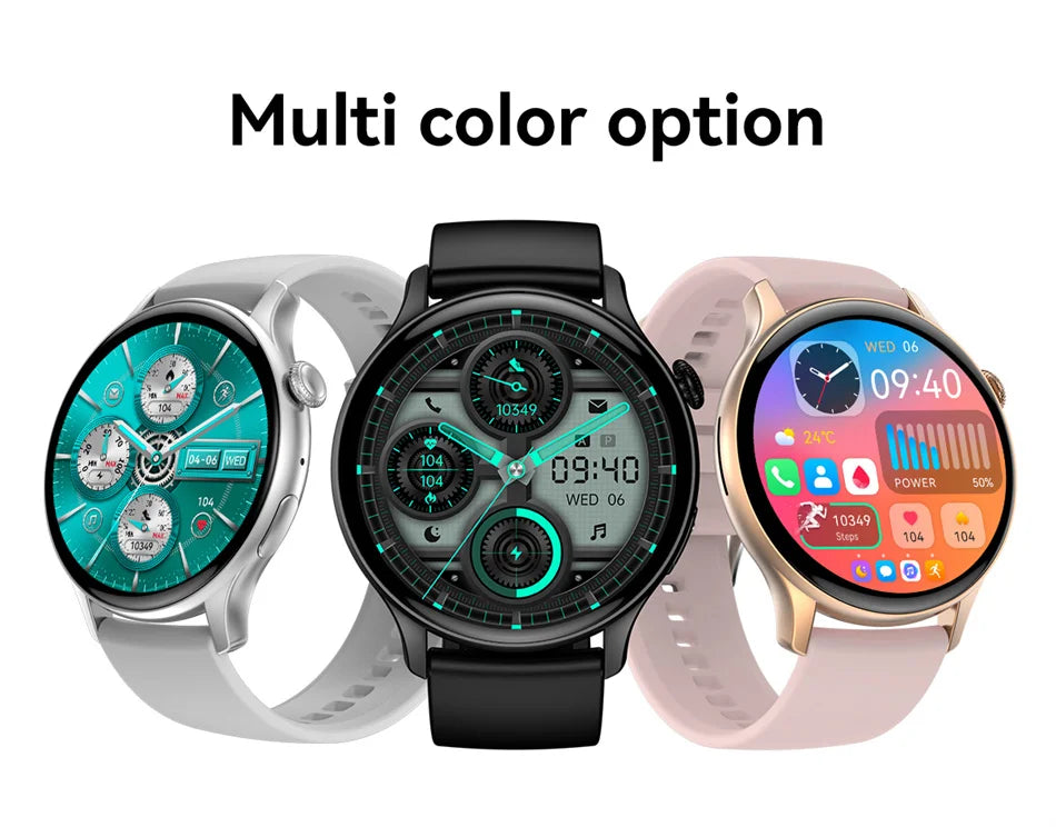 2024 True AMOLED Smartwatch for Women – Always-On Display, Voice Calling & Health Tracker