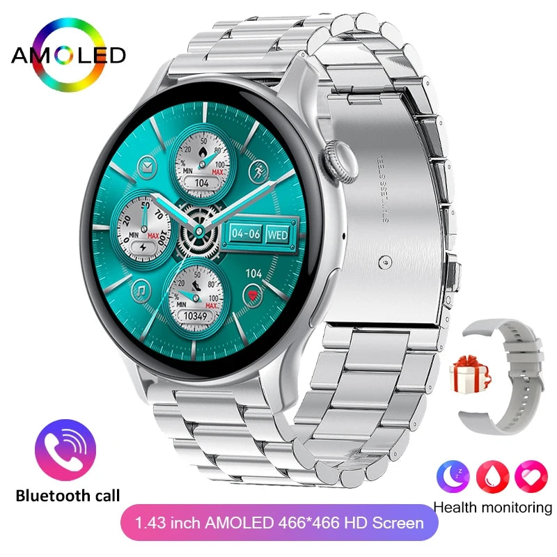 2024 True AMOLED Smartwatch for Women – Always-On Display, Voice Calling & Health Tracker
