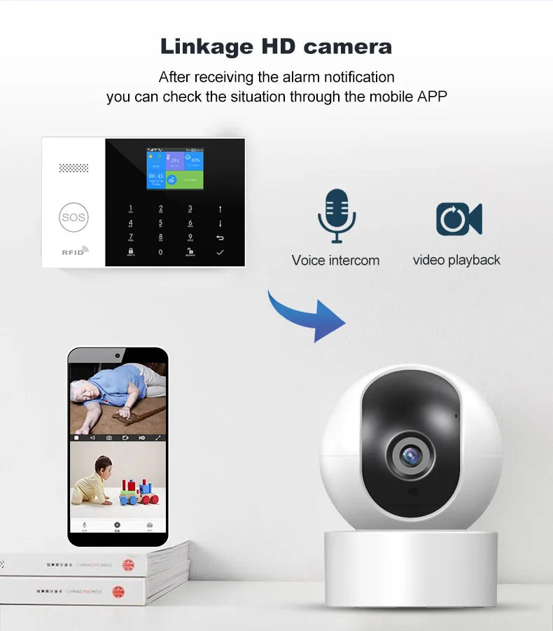 PGST Tuya Smart GSM & WiFi Home Alarm System โ Wireless Security with App & Voice Control