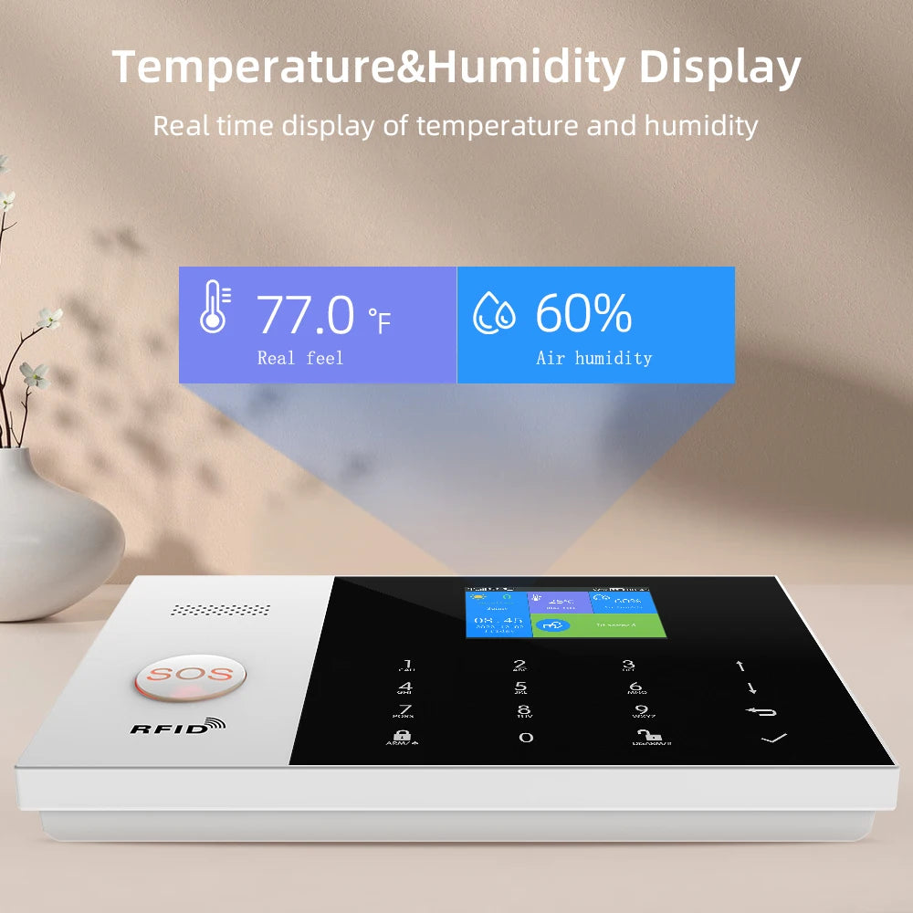 PGST Tuya Smart GSM & WiFi Home Alarm System โ Wireless Security with App & Voice Control