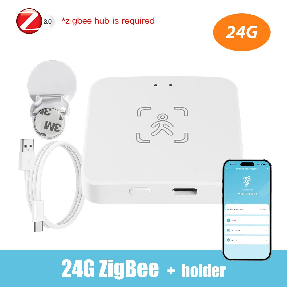 Tuya WiFi/Zigbee Human Presence Detector – Smart mmWave Radar & PIR Motion Sensor (DC5V)