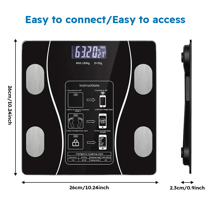 Smart Body Composition Scale with LED Display โ 12 Essential Measurements