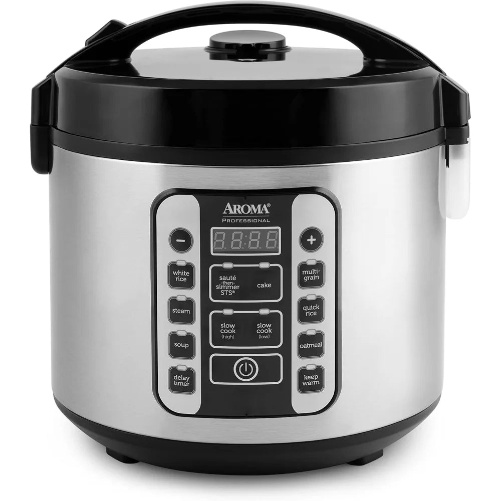 Professional 20-Cup Digital Rice Cooker, Steamer &amp; Slow Cooker – 5Qt. Capacity