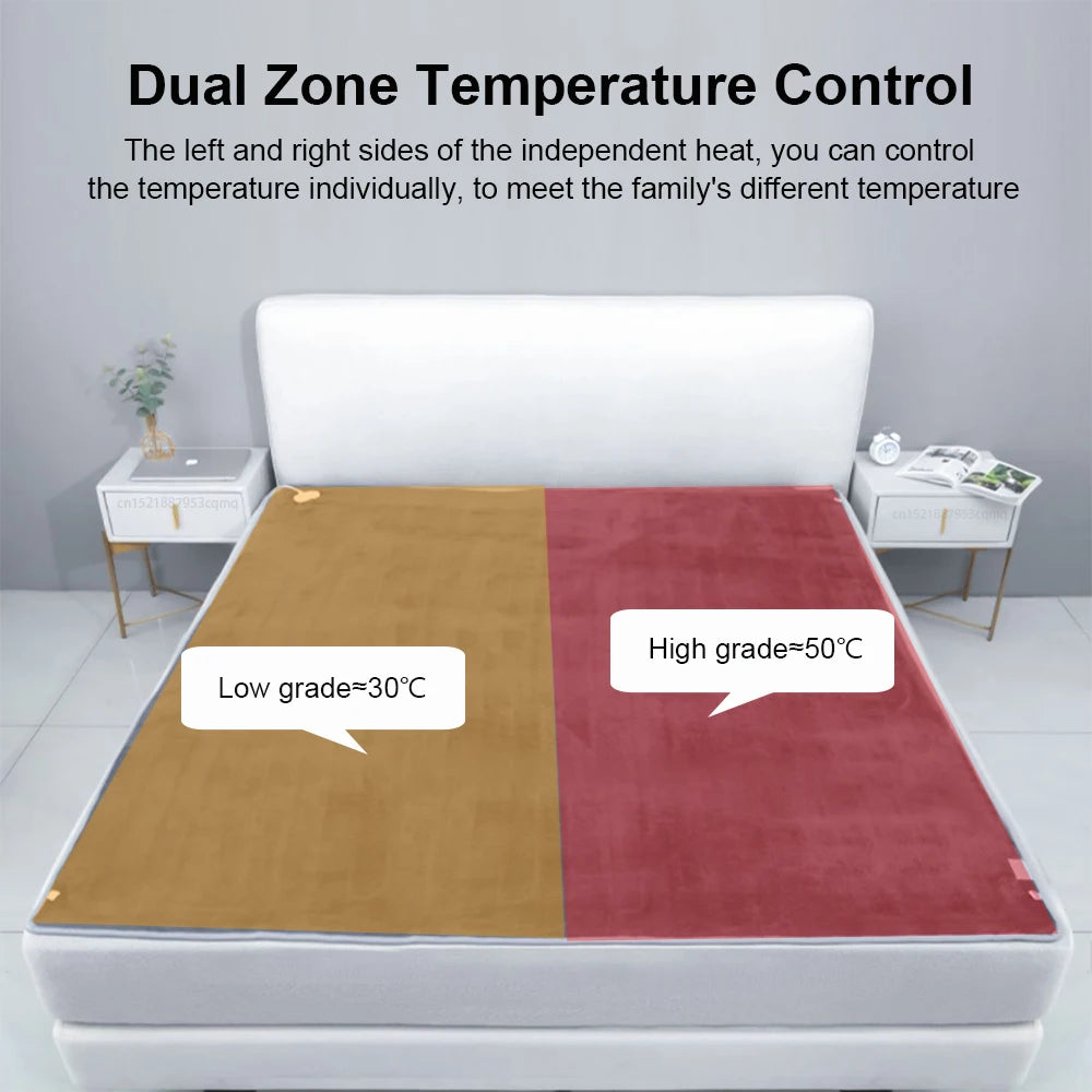 Electric Heating Blanket – 220V Thickened Thermal Body Warmer with Automatic Thermostat